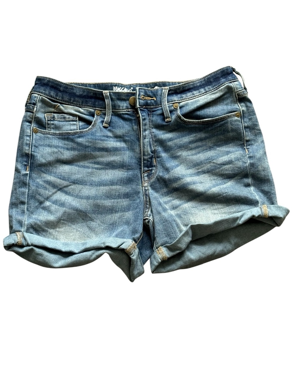 Women’s Light Blue Denim Rolled Hem Shorts